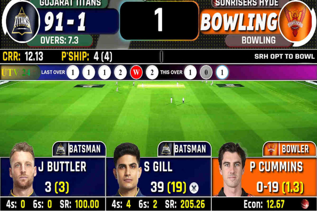 Shubman Gill in action during IPL 2025 match against SRH. Gujarat Titans vs Sunrisers Hyderabad