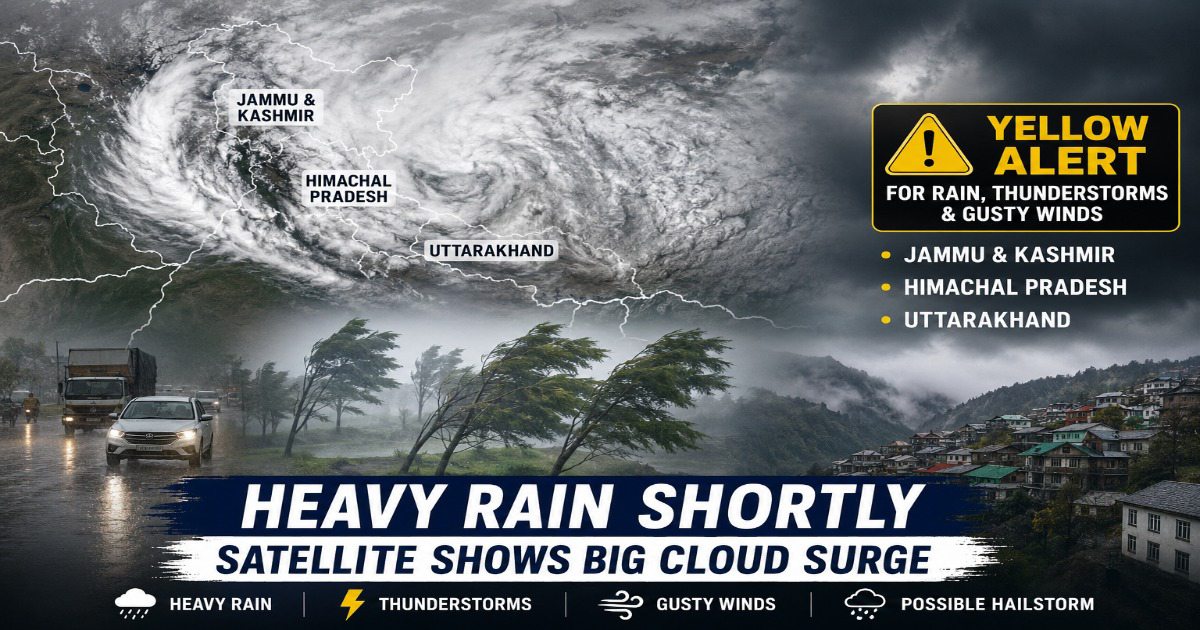 Heavy Rain Likely Across North India: Satellite Images Show Massive Cloud Build-Up, IMD Issues Yellow Alert